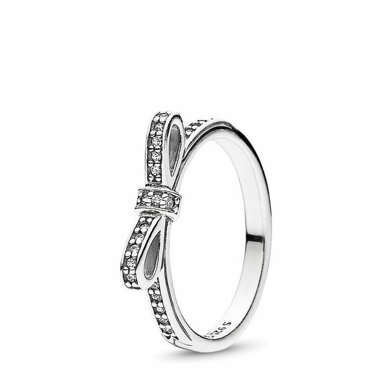 Pandora Australia Sparkling Bow Stackable Ring - Sterling Silver | JOREWZ254